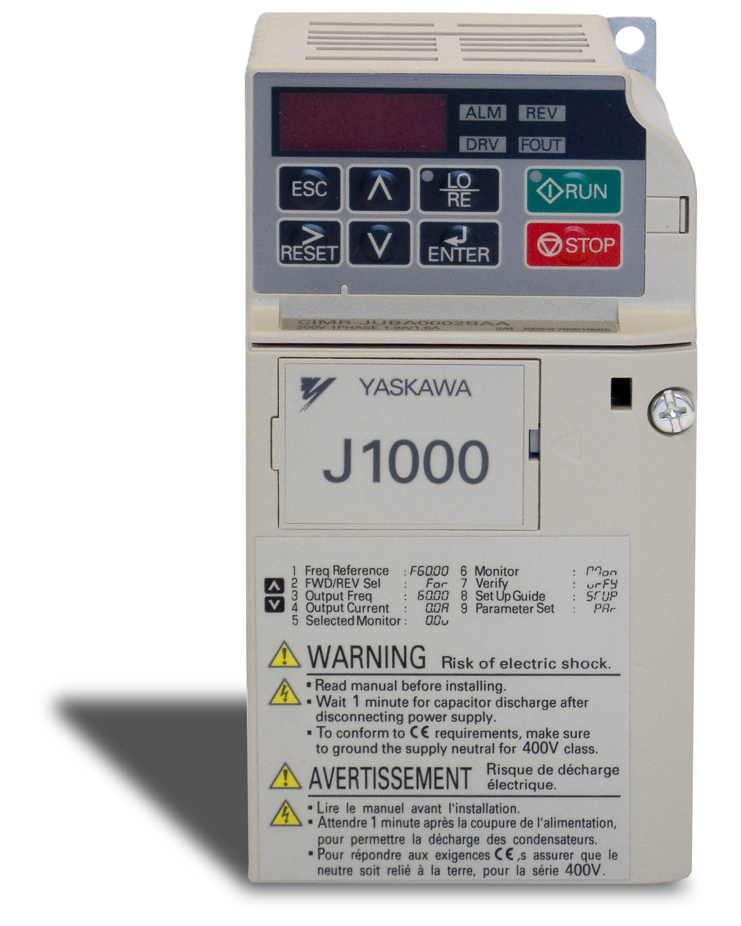 [现货]安川j1000变频器cimr-jbba0006baa 单相220v/0.75kw