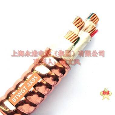 铜芯铜护套柔性矿物复合绝缘防火电力电缆BTWGT-4X95 