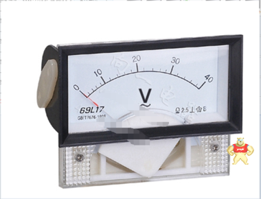 高精度测量矩形交流安装式电压表 指针式交流电压表 板表69L17-V 85×45毫米 