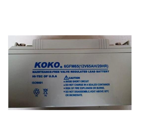 KOKO可可蓄电池6GFM65现货批发12V65AH厂销