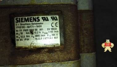 西门子伺服电机 1FK6100-8AF71-1AG0 也可维修