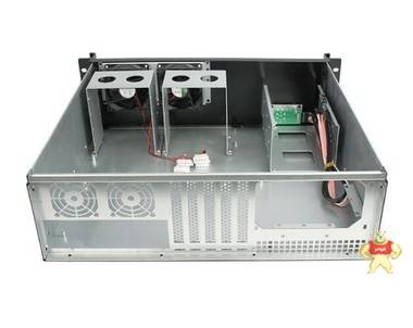 3U390L工控服务器机箱 前置铝面板4盘位存储短机箱 11硬盘位ATX主板390mm 