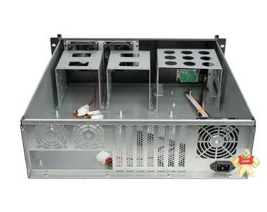 3U工控服务器机箱 8硬盘位K345L铝面板短机身机箱 普通台式电源450mm长 