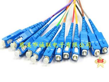SC12芯束状尾纤1.5米电信级单模单芯12芯SC束状尾纤 