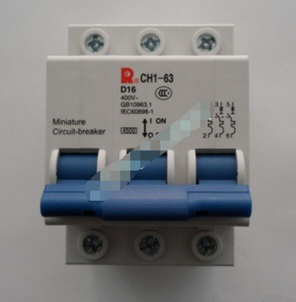 常熟开关厂 CH1-63 D16 3P 微型断路器 6KA订制品