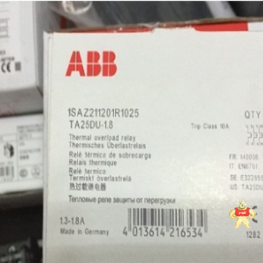 TA25DU-1.8M ABB热过载继电器 ABB授权代理商原装现货 ABB,热继电器,TA25DU-1.8M,厦门