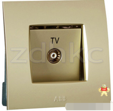 ABB 开关插座 由艺香槟金一位电视插座有线TV插座AU30144-PGPG ABB代理商 