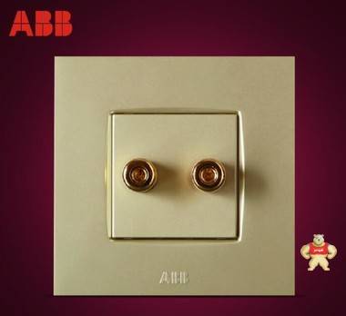 ABB 开关插座 由艺香槟金二位/两位音响插座AU34144-PGPG 厦门市狄豪自动化设备有限公司 