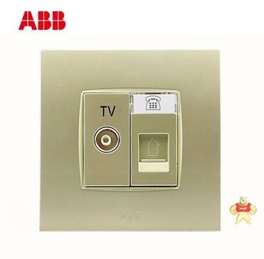 ABB 开关插座 由艺香槟金二位电视电话插座AU32444-PGPG 厦门市狄豪自动化设备有限公司 