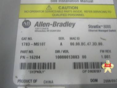 Allen-Bradley   1783-MS10T    交换机 