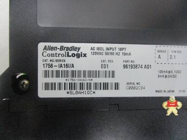 Allen-Bradley   1756-IA16I/A   PLC系统 智能自动化工控 