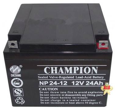 冠军蓄电池12V24AH 原装现货 冠军蓄电池NP24-12 质保三年 免维护 