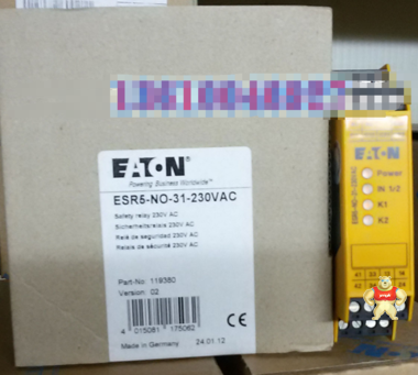 EATON MOELLER ESR5-NO-31-230VAC穆勒安全继电器 