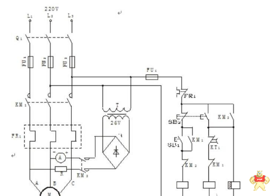 了解一下時間繼電器控制電動機能耗制動線路圖