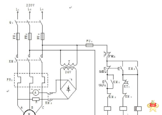 了解一下时间继电器控制电动机能耗制动线路图
