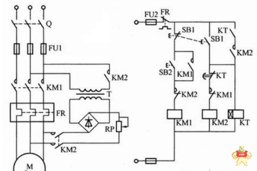 了解一下时间继电器控制电动机能耗制动线路图