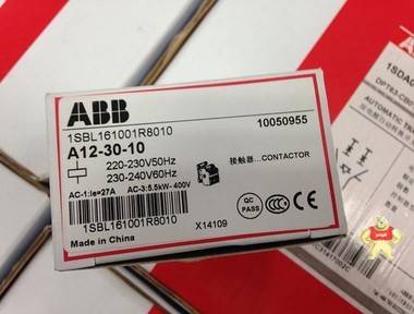 代理ABB接触器A12-30-10 AC220V ABB交流接触器 原装现货 