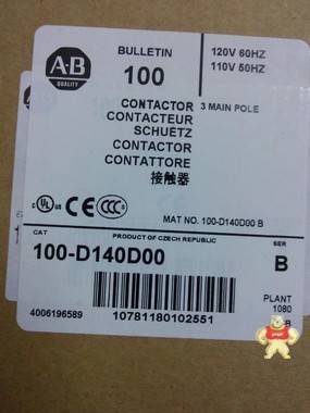 特价供应罗克韦尔AB低压电器 100-D140A11 100-D140D00 