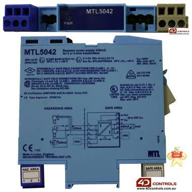 MTL MTL5042 Repeater Power Supply 4/20mA - Used MTL5042,MTL,PLC