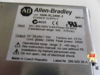 ALLEN BRADLEY 1606-XL240E-3 POWER SUPPLY 1606-XL240E,ALLEN BRADLEY,PLC