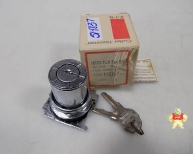 CUTLER-HAMMER KEY OPERATED 3 POS SELECTOR SWITCH 10250T15237 CLR-0350-113-BCA,CARR LANE ROEMHELD,PLC