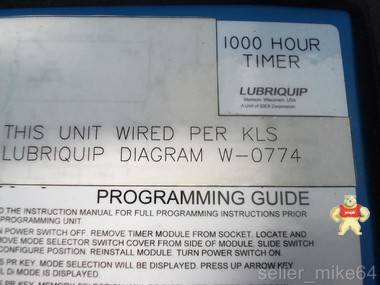 LUBRIQUIP W-0774 115 VOLT OPCO CHAINMASTER 1000 HOUR TIMER,  CLR-0350-113-BCA,CARR LANE ROEMHELD,PLC