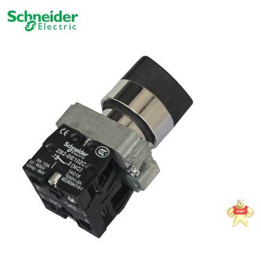 施耐德标准黑手柄旋钮XB2BD25C 1常开1常闭22mm孔径二位锁定旋钮 二位旋钮,工业元件,施耐德