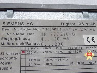 Siemens 7NJ3003-1AA11-1CA1-Z Digital Anzeiger 7NJ3003-1AA11-1CA1-Z,西门子,PLC