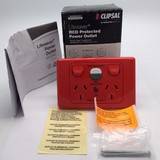 Clipsal ML2025RC10 RED RCD Protected Twin Switched Socket Ou