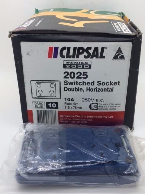 Clipsal 2025 Socket Outlet Double Twin 10A Power-Point GPO S