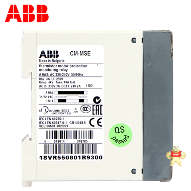 【ABB继电器】PTC热敏电阻继电器CM-MSE，输出1no，自动复位 ABB,CM-MSE