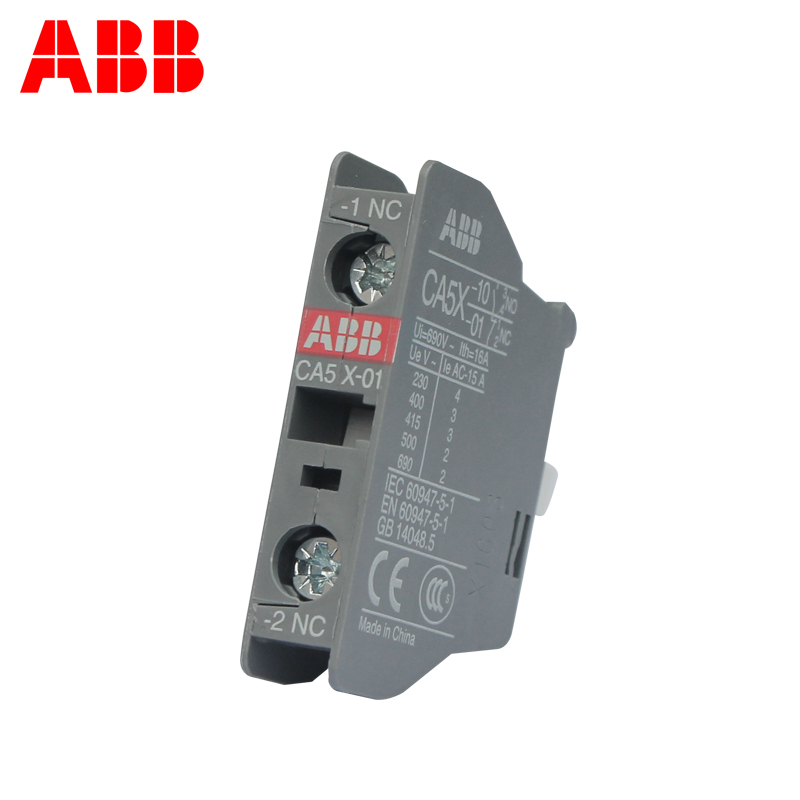 ABB交流接触器 辅助触头 触点CA5X-01 NC常闭 AX系列 外挂附件