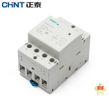 正泰家用交流接触器NCH8-40/22 220V导轨式2常开2常闭4P 40A 正泰,全新,交流接触器
