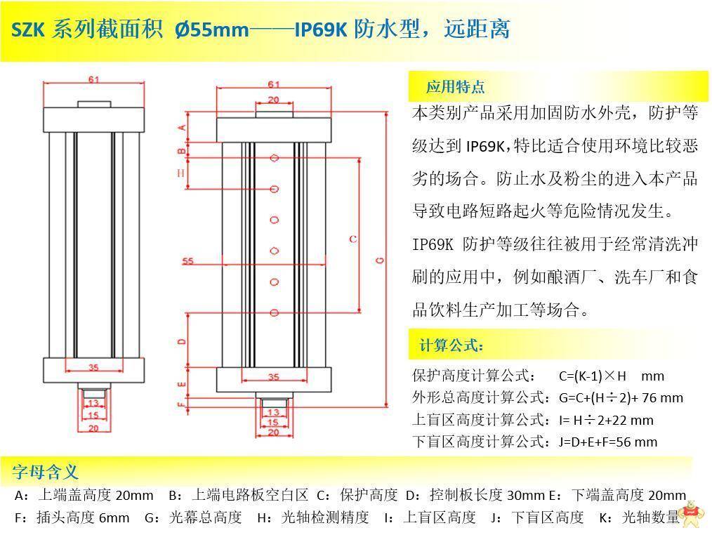 IP67防水 安全光幕 高速安全光栅 抗干扰安全光幕 室外用安全光幕 安全光幕,安全光栅,抗干扰,室外用,IP67