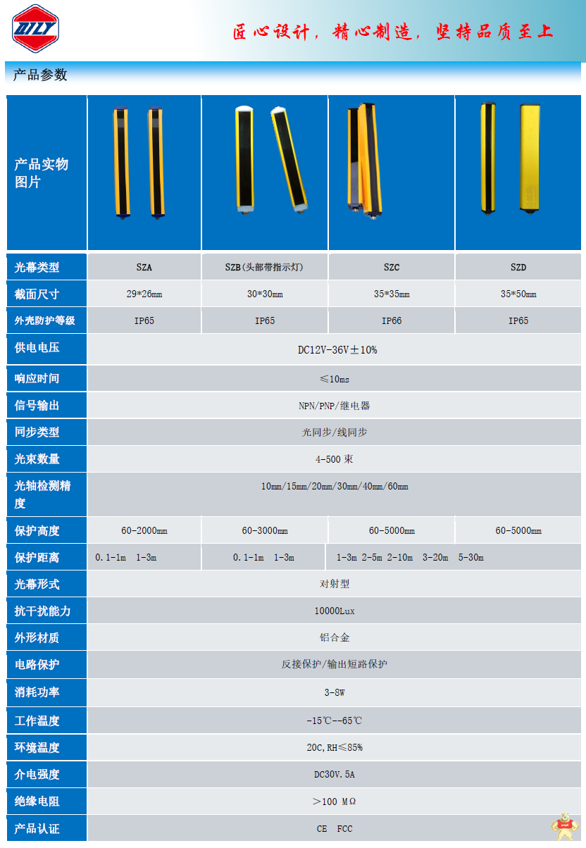 QILY科力 安全光幕 高速安全光栅 抗干扰安全光幕 小型安全光幕 SZB系列 安全光幕,安全光栅,抗干扰,小型,高速光栅