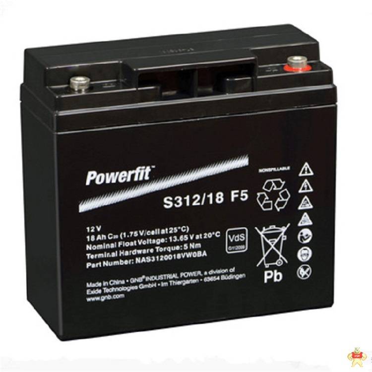 GNB蓄电池12V24AH美国Powerfit 蓄电池S312/24/UPS安防灯用 GNB蓄电池,GNB电池,GNB备用电池,GNB应急电池,GNB