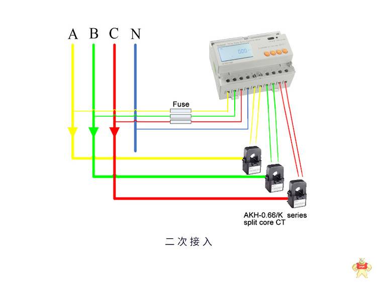 导轨式电能表 DTSD1352-KC 三相四线二次接入485接口Modbs协议 