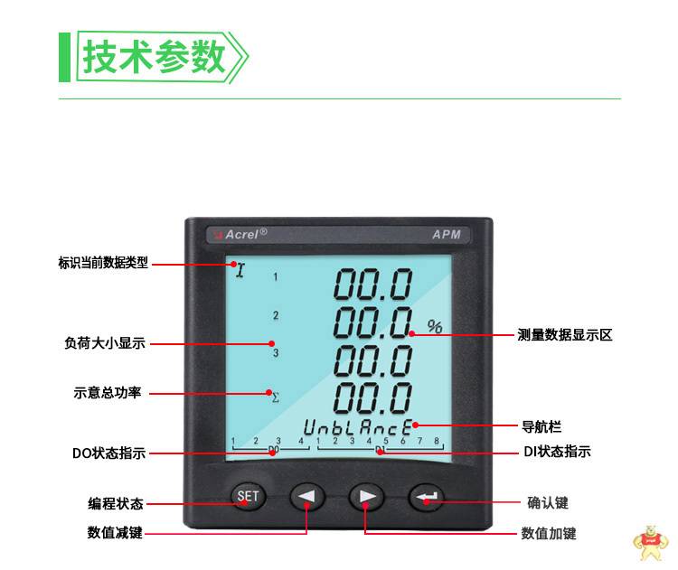 安科瑞APM830三相多功能智能电表 精度0.2S级 总、奇偶偶谐波检测 