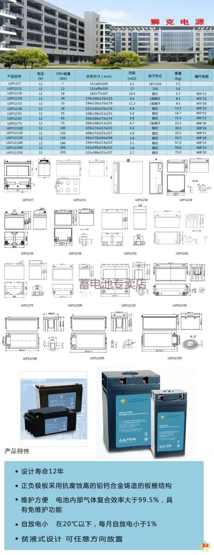 英国LEGACY蓄电池 LGP12/40 12V40AH用于医疗设备 光伏系统 精密仪器 蓄电池