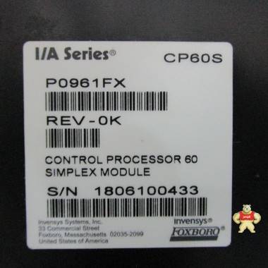 FOXBORO P0961FX-CP60S DCS系统备件 智能自动化工控 DCS系统备件