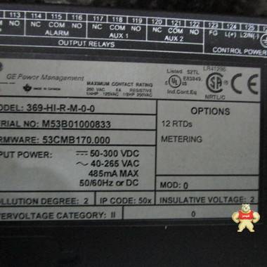 GE 369-HI-R-M-0-0 PLC系统备件 PLC系统备件