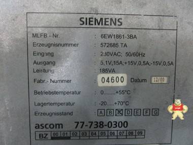 SIEMENS 6EW1861-3BA 系统电源 