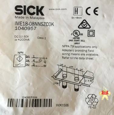 西克SICK光电开关IME18-08NNSZCOK 全新原装1040958 现货 IME18-08NNSZCOK,1040958,光电开关,全新原装正品