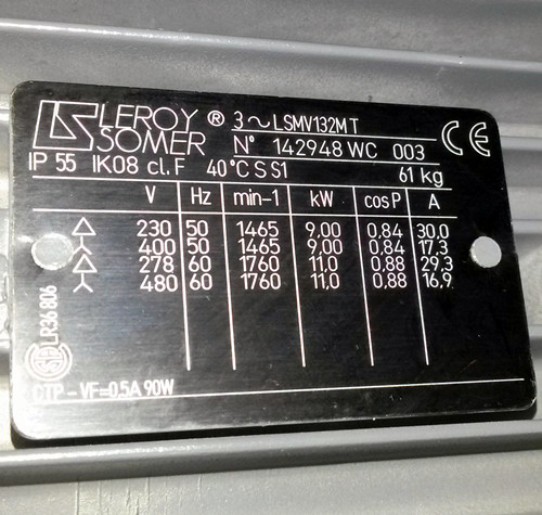 Leroy Somer利莱森玛防爆变频器VARMECA 34T 900电机LSMV132MT