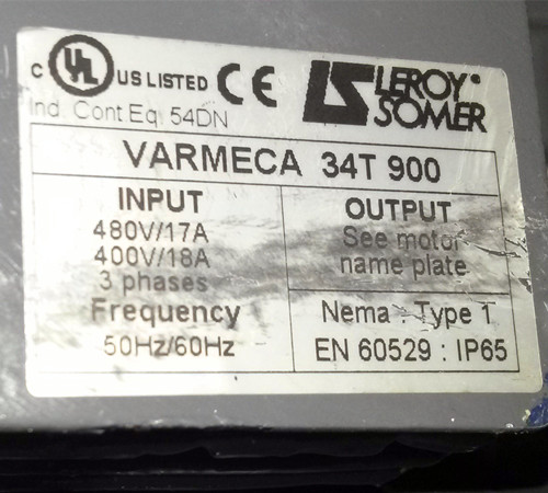 Leroy Somer利莱森玛防爆变频器VARMECA 34T 900电机LSMV132MT