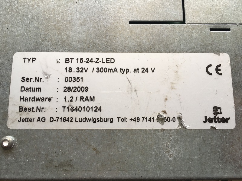 jetter坚德操作屏BT 15-24-Z-LED、BT15-24-Z-LED
