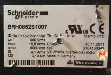 施耐德伺服电机 BRH0852S1007 