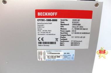 Beckhoff CP7201-1000-0000 Industrial PC Windows XP 1.5 GHz C 