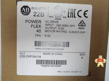 Allen Bradley Frequenzumrichter Cat No. 22B-D6P0N104 2,2kW 4 Allen Bradley Frequenzumrichter Cat,22B-D6P0N104,Allen Bradley,Frequenzumrichter Cat