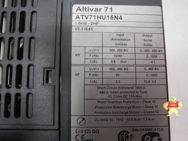 Schneider Electric Altivar 71 ATV71HU15N4 1,5kW - 2HP 400V n 